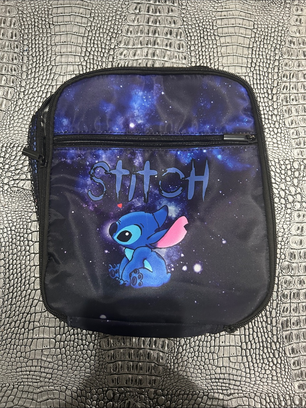 Stitch Galaxy Lunch Bag - Blue and Black